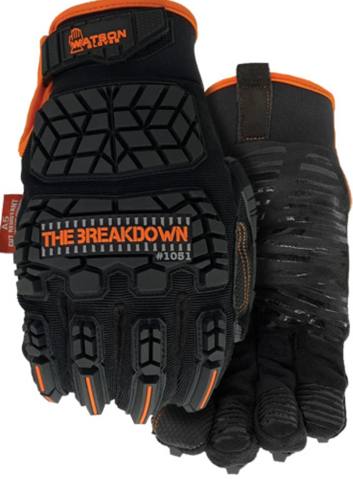 WATSON GLOVES 1051 The Breakdown Gloves, Size Medium, PVC Coated, Cutshield™ Shell, ASTM ANSI Level A5/EN 388 Level E