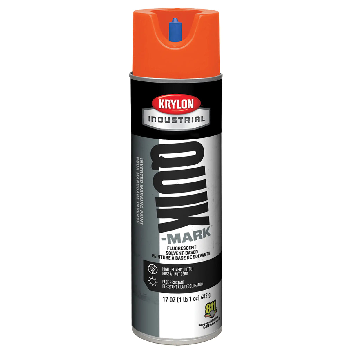 KRYLON INDUSTRIAL Industrial Quik-Mark‚Ñ¢ Inverted Marking Paint, Orange/Red, 17 oz., Aerosol Can
