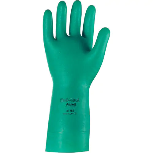 Solvex® 37-175 Gloves, Size Large/9, 13" L, Nitrile, Flock-Lined Inner Lining, 17-mil