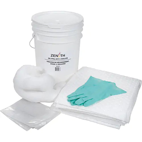ZENITH SAFETY PRODUCTS Spill Kit, Oil Only, Pail, 5 US gal. Absorbancy