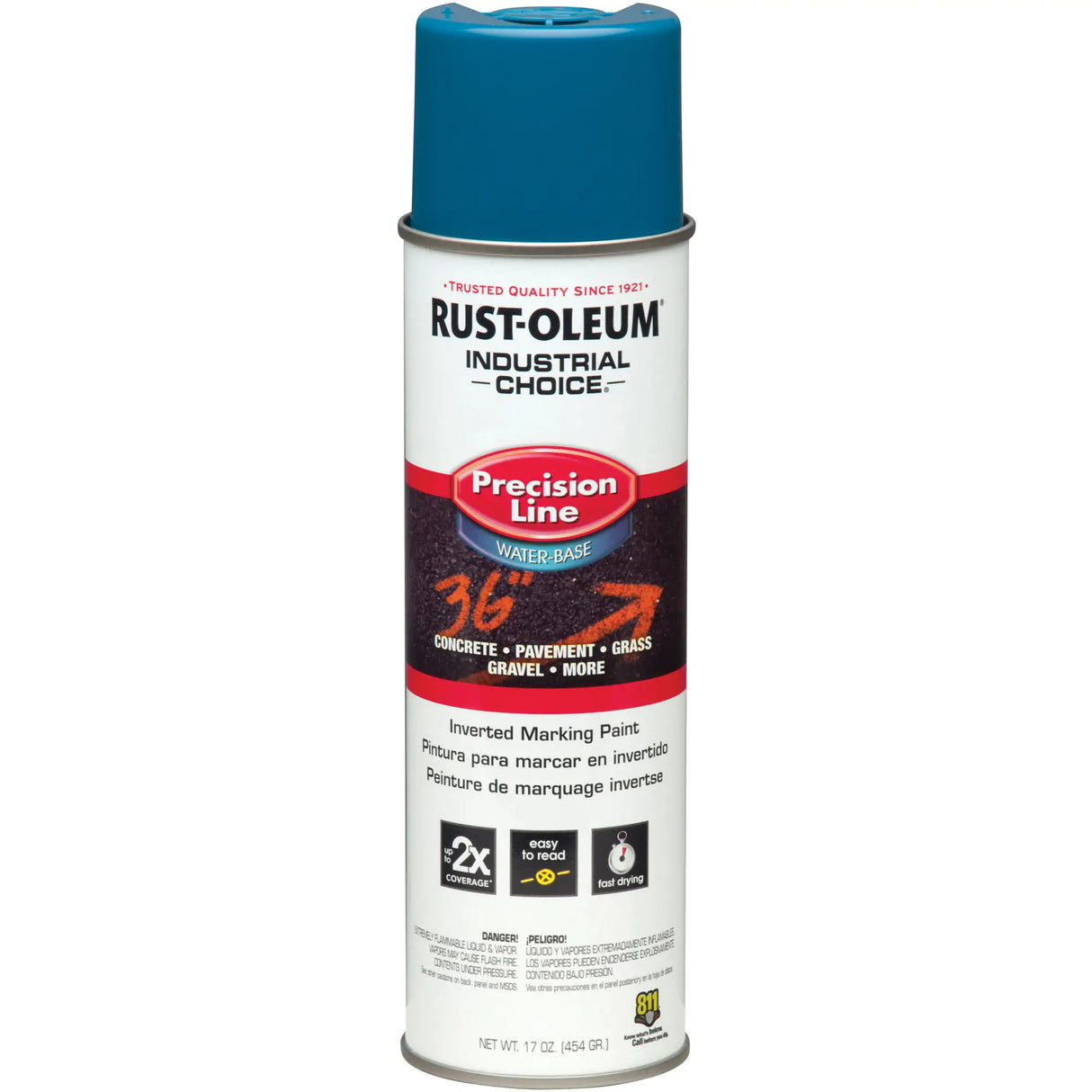 RUST-OLEUM Solvent Based Inverted Marking Paint , Blue, Aerosol Can