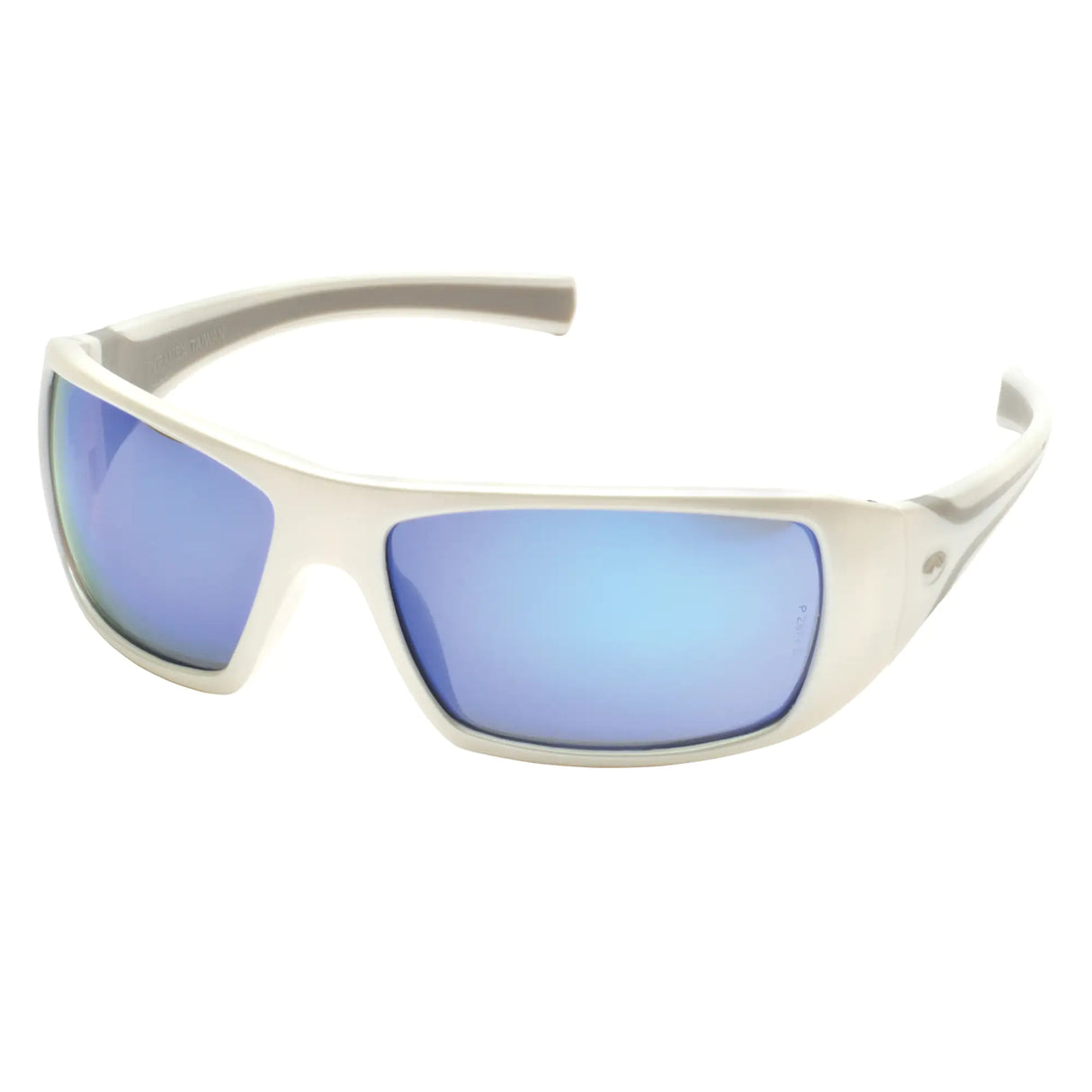 PYRAMEX Goliath Safety Glasses, Blue/Mirror Lens, Anti-Scratch Coating, CSA Z94.3