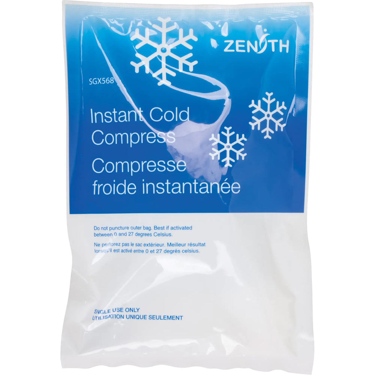 ZENITH SAFETY PRODUCTS Instant Compress, Cold, Single Use, 6" x 9"