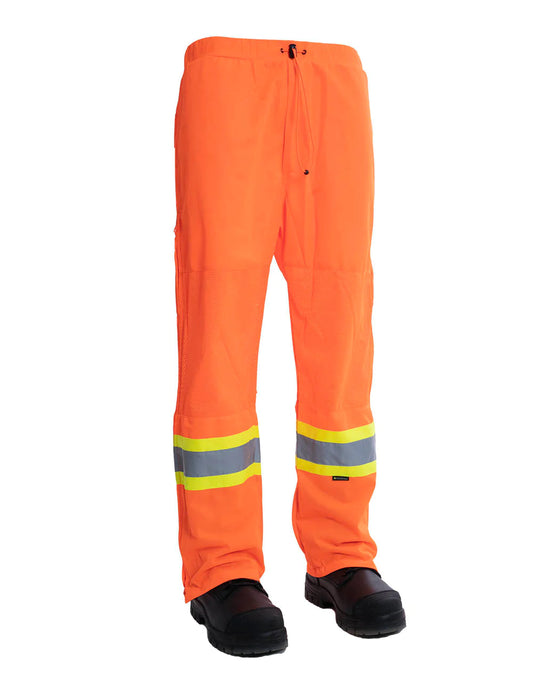 Women's Hi Vis Safety Tricot Traffic Pants with Vented Legs and Elastic Waist Size Small