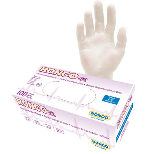 RONCO VE2 Vinyl Examination Glove  (4 mil) MEDIUM