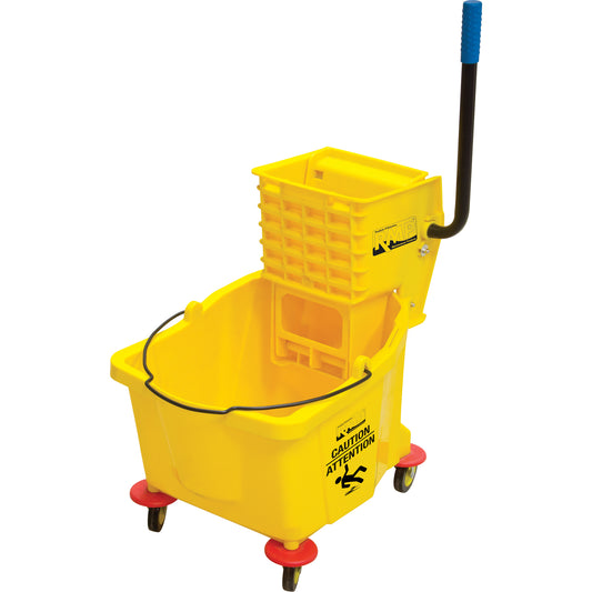 RMP  Mop Bucket and Wringer, Side Press, 9.5 US Gal.(38 Quart), Yellow