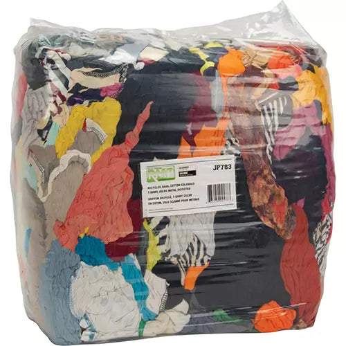 RMP  Recycled Material Wiping Rags, Cotton, Mix Colours, 25 lbs.