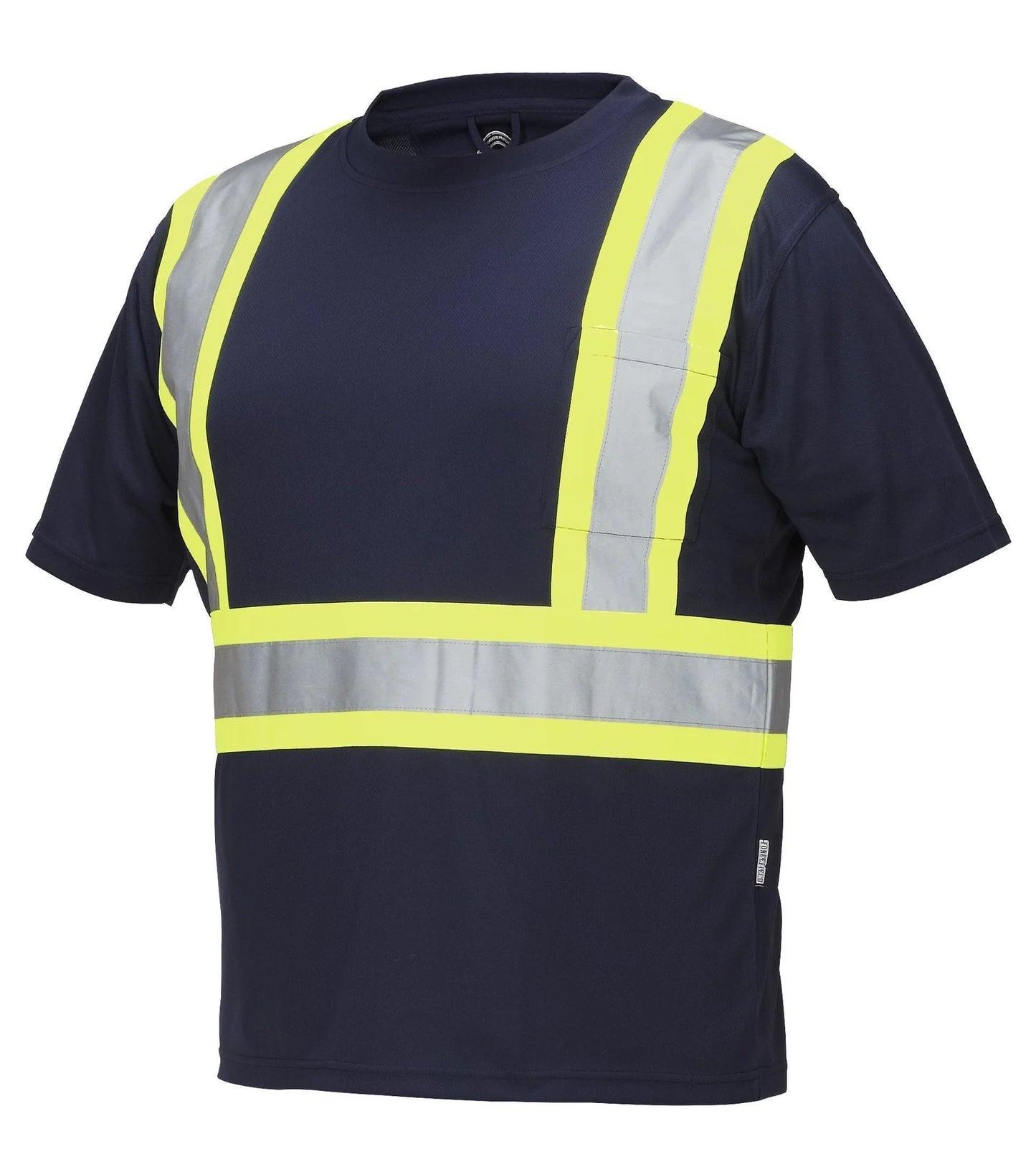 Forcefield Hi Vis Crew Neck Short Sleeve Safety Tee Shirt with Chest Pocket