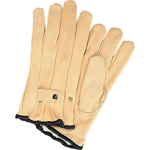 Grain Cowhide Ropers Fleece Lined Gloves, Small, Grain Cowhide Palm, Fleece Inner Lining