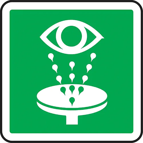 Eye Wash CSA Safety Sign, 6" x 6", Plastic, Pictogram