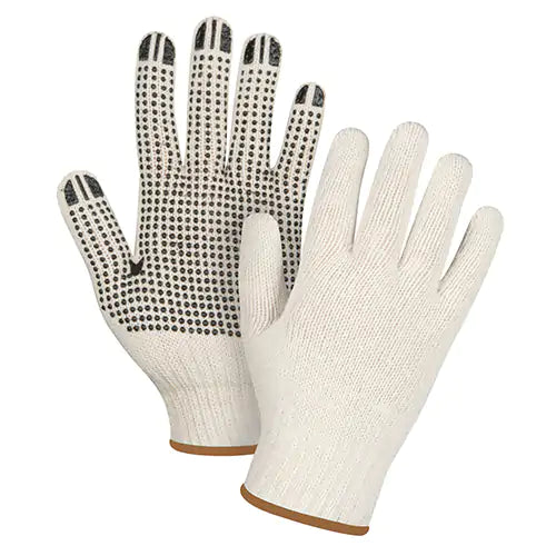 Dotted Gloves, Poly/Cotton, Single Sided, 7 Gauge, Large