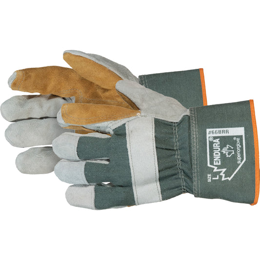 Endura¬Æ Double-Palm Fitters Gloves, One Size, Split Cowhide Palm