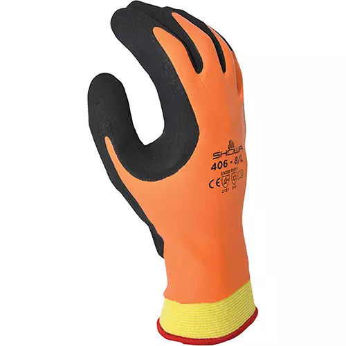 SHOWA  ATLAS¬Æ 406 Insulated Gloves, 8/Large, Rubber Latex Coating, Polyester/Nylon Shell