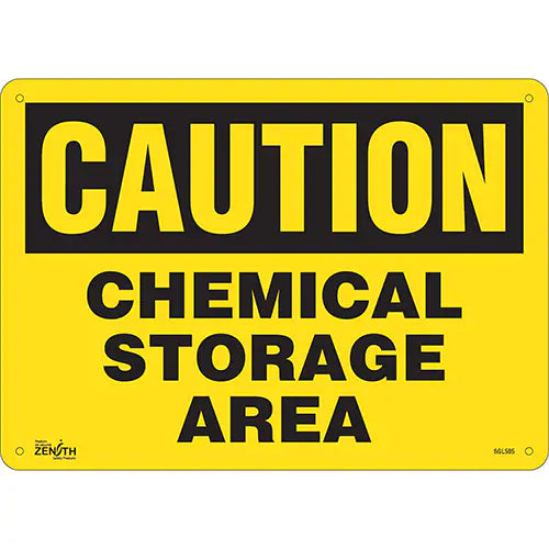 "Chemical Storage Area" Sign, 10" x 14", Plastic, English