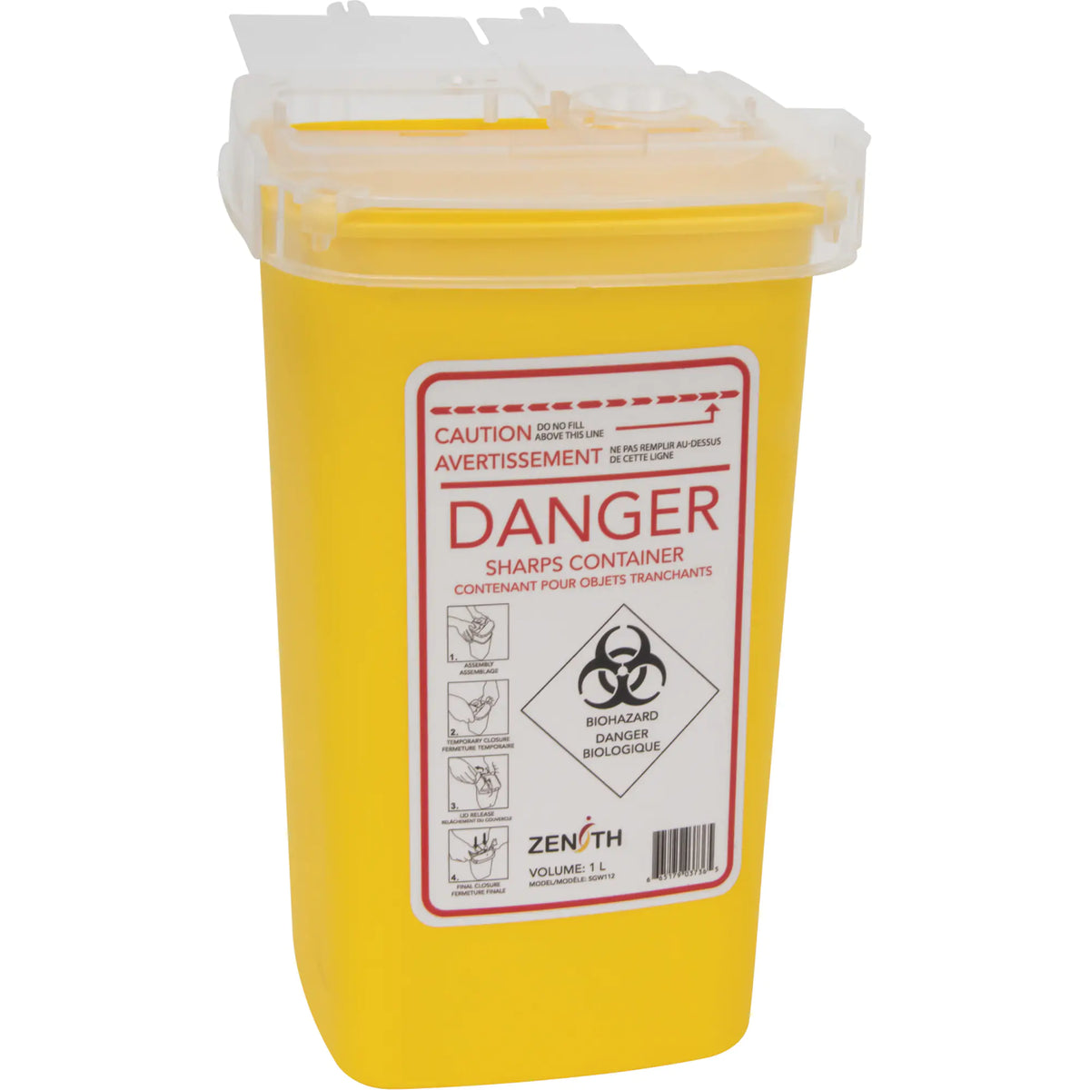 Yellow Sharp Container Box Sharps Container 1L Yellow – Pure Environmental Restoration Solutions ...