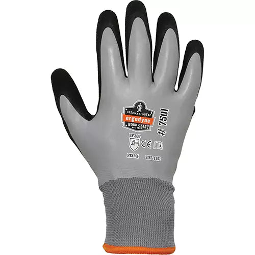 ERGODYNE  ProFlex 7501 Coated Waterproof Winter Work Gloves, Medium/Men's, Nitrile/Latex Coating, 10/15 Gauge, Polyester Shell