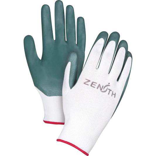 Lightweight Coated Gloves, 9/Large, Nitrile Coating, 13 Gauge, Polyester Shell