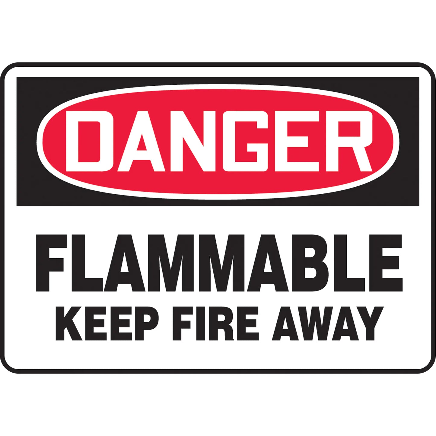 "Flammable" Sign, 7" x 10", Aluminum, English