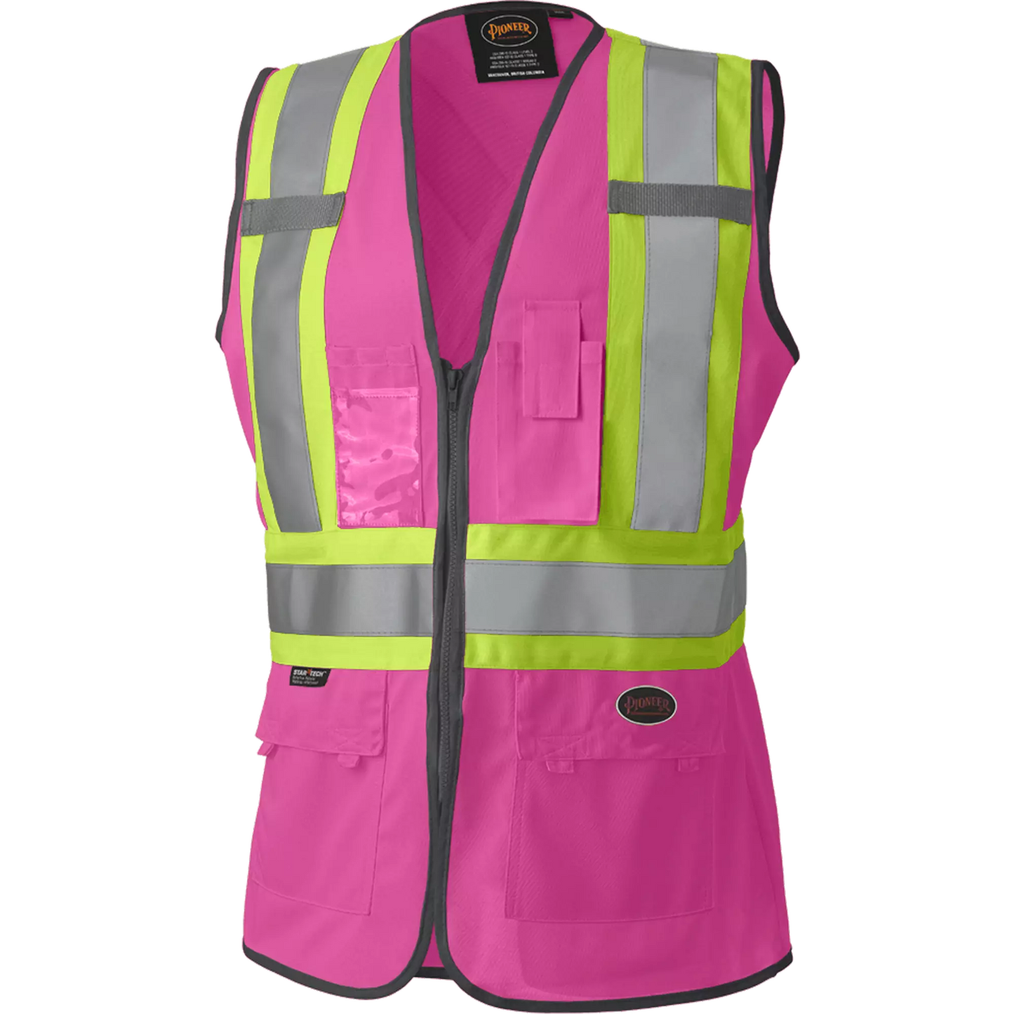 PIONEER  Women's Safety Vest, Pink, Small, Polyester, CSA Z96 Class 1 - Level 2