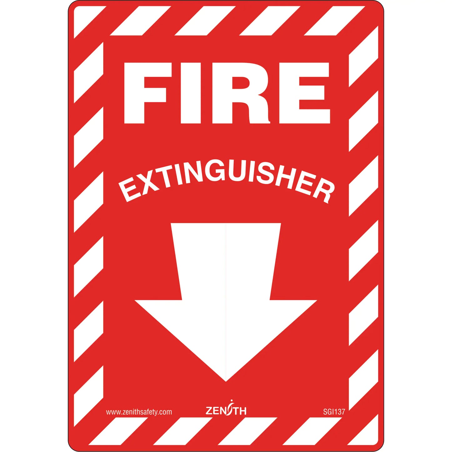 Fire Extinguisher Safety Sign, 14" x 10", Vinyl, English with Pictogram