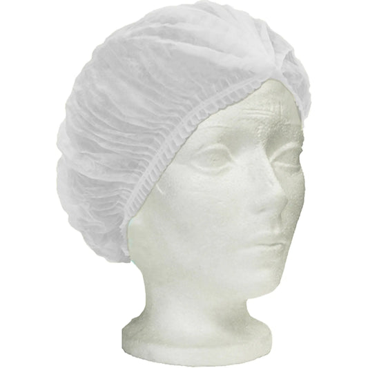 Ronco Care‚Ñ¢ Pleated Bouffant Cap, Polypropylene, 24", White